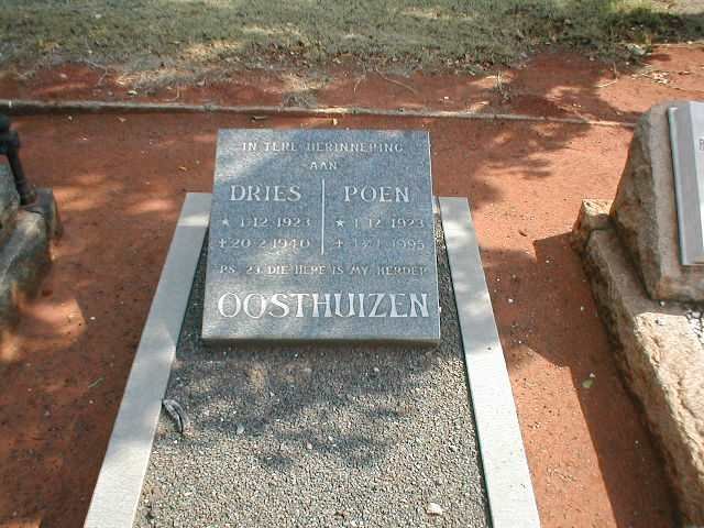 OOSTHUIZEN Dries 1923-1940 :: OOSTHUIZEN Poen 1923-1995