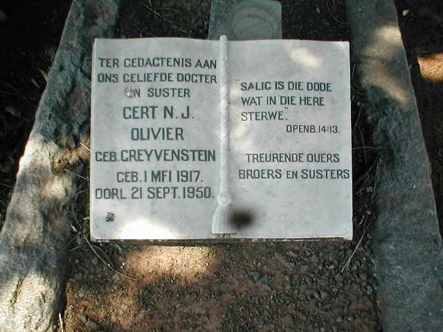 OLIVIER Gert N.J. nee GREYVENSTEIN 1917-1950