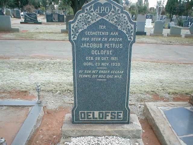 OELOFSE Jacobus Petrus 1921-1939