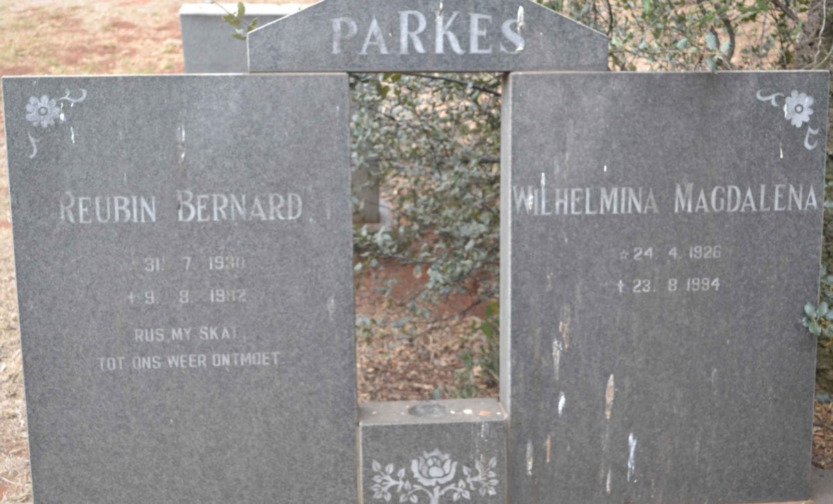 PARKES Reubin Bernard 1930-1982 &amp; Wilhelmina Magdalena 1926-1994