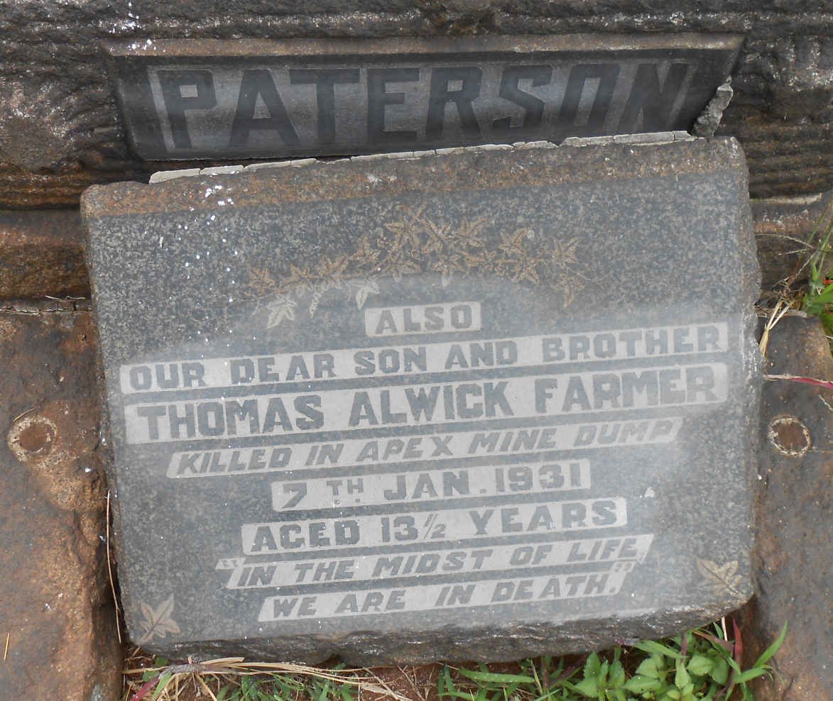 PATERSON ? :: FARMER Thomas Alwick -1931