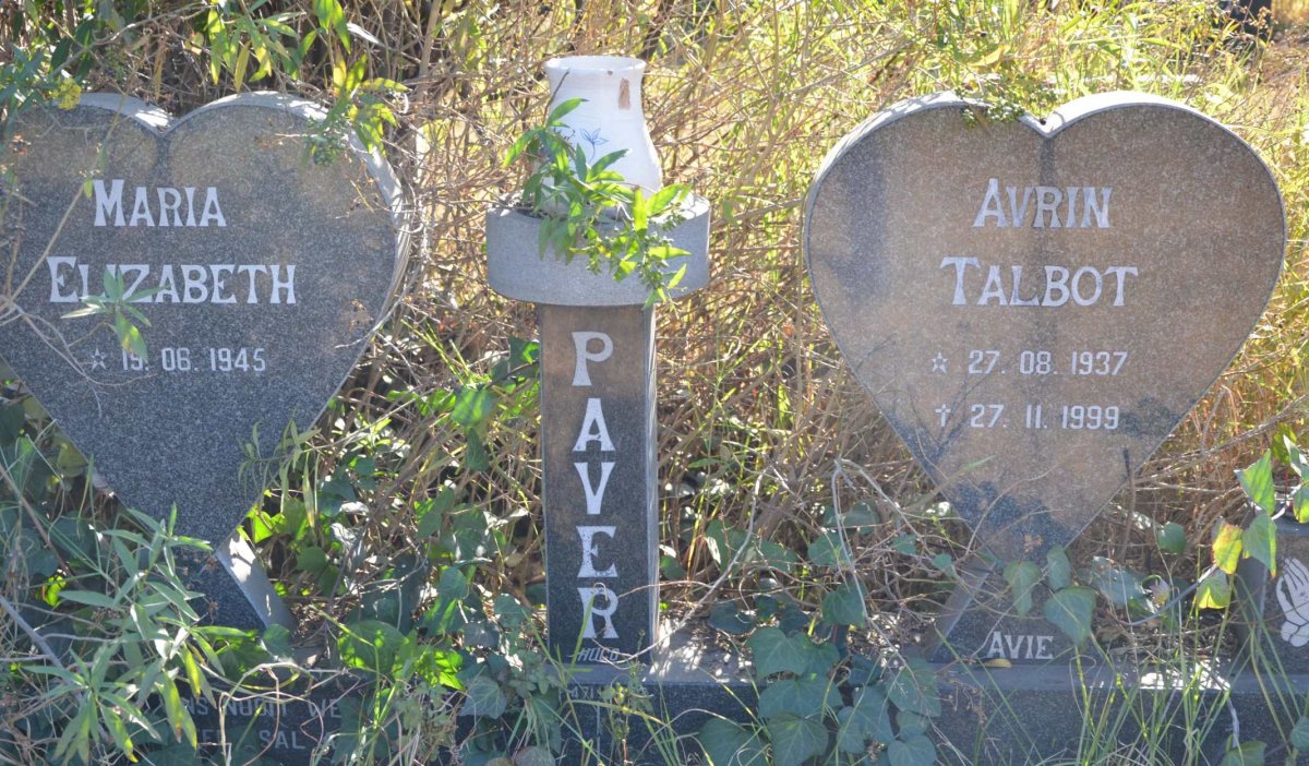 PAVER Avrin Talbot 1937-1999 &amp; Maria Elizabeth 1945-