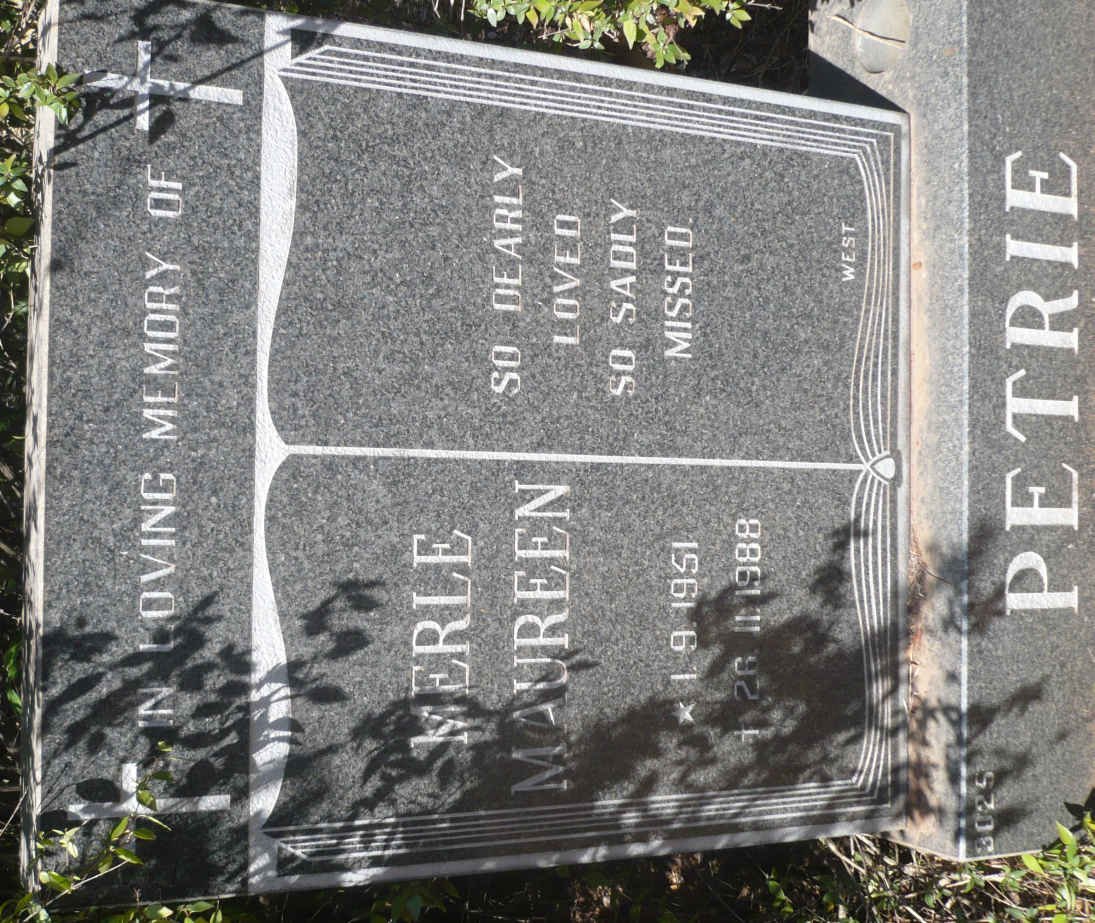 PETRIE Merle Maureen 1951-1988