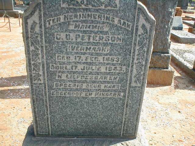 PETERSON C.D. nee VERMAAK 1883-1943