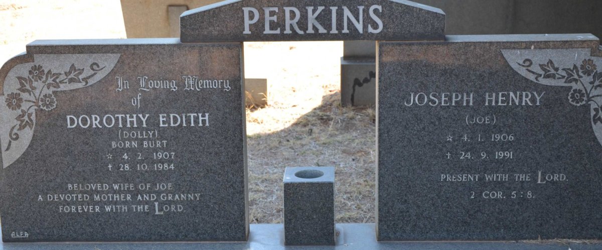 PERKINS Joseph Henry 1906-1991 &amp; Dorothy Edith BURT 1907-1984