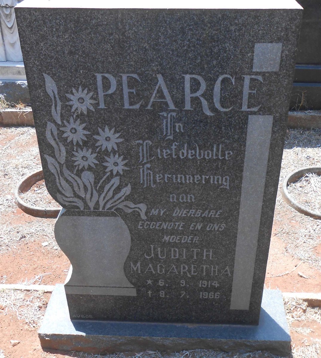 PEARCE Judith Magaretha 1914-1966