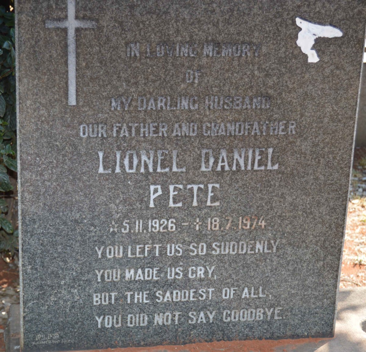 PETE Lionel Daniel 1926-1974
