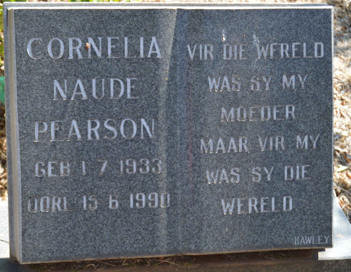 PEARSON Cornelia Naude 1933-1990