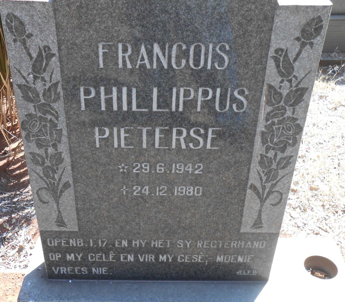 PIETERSE Francois Phillippus 1942-1980