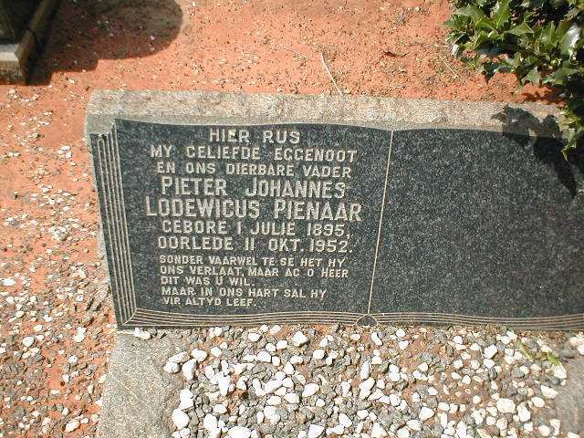 PIENAAR Pieter Johannes Lodewicus 1895-1952