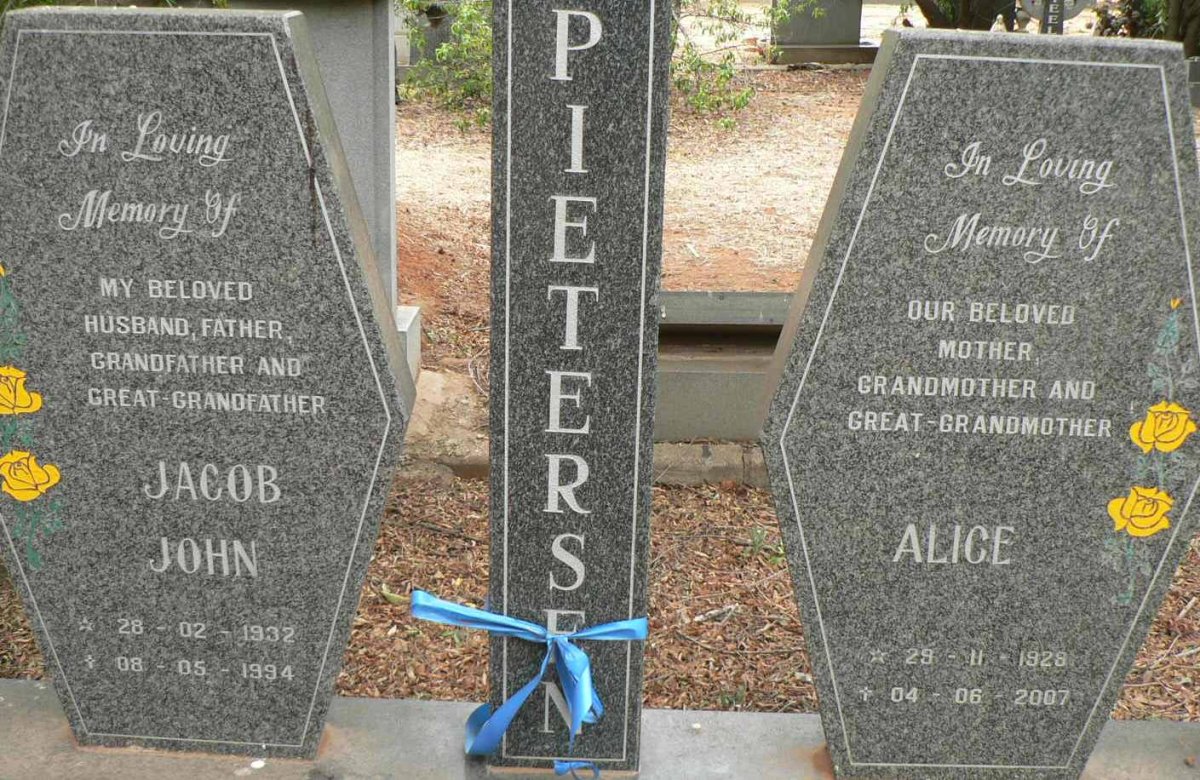 PIETERSE Jacob John 1932-1994 &amp; Alice 1928-2007