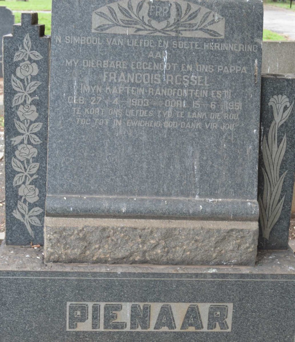 PIENAAR Francois Rossel 1903-1951