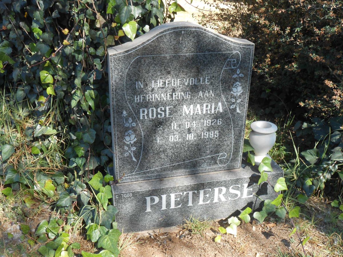 PIETERSE Rose Maria 1926-1995
