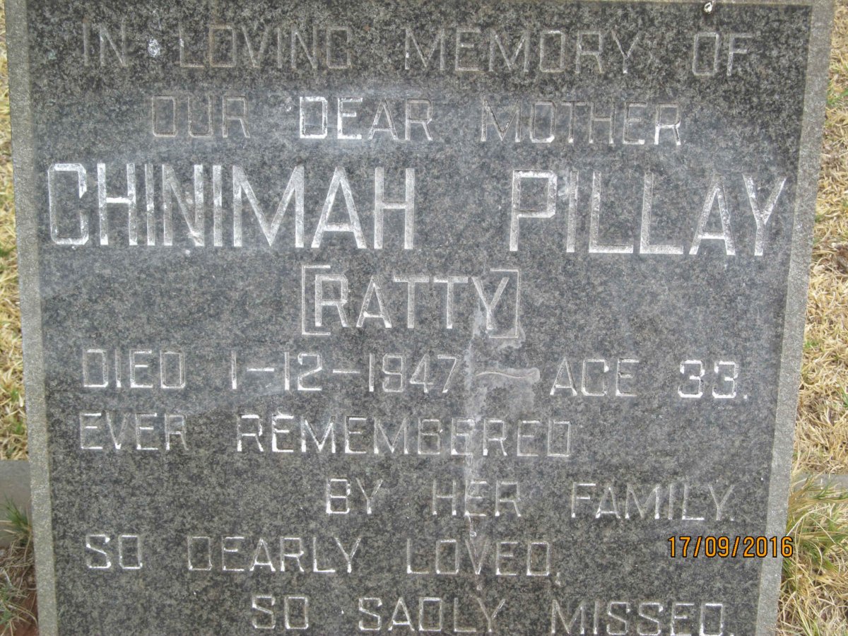 PILLAY Chinimah -1947 