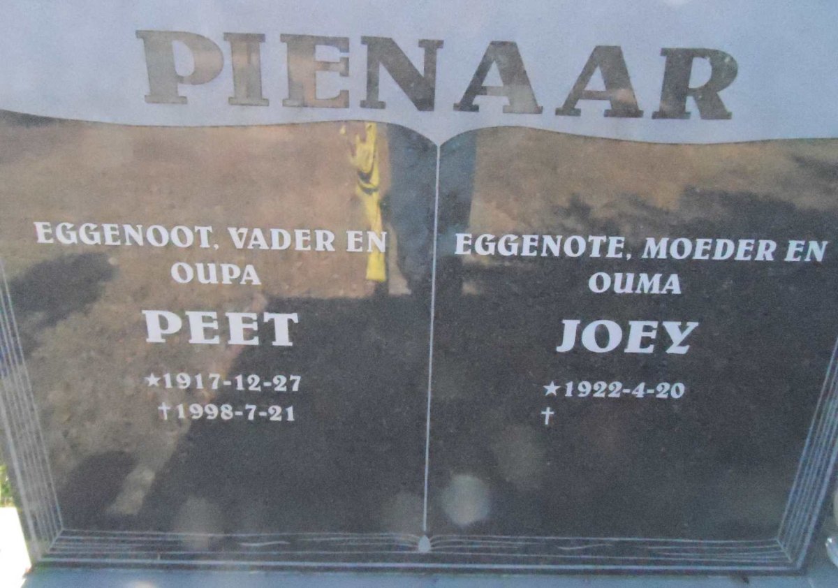 PIENAAR Peet 1917-1998 &amp; Joey 1922-