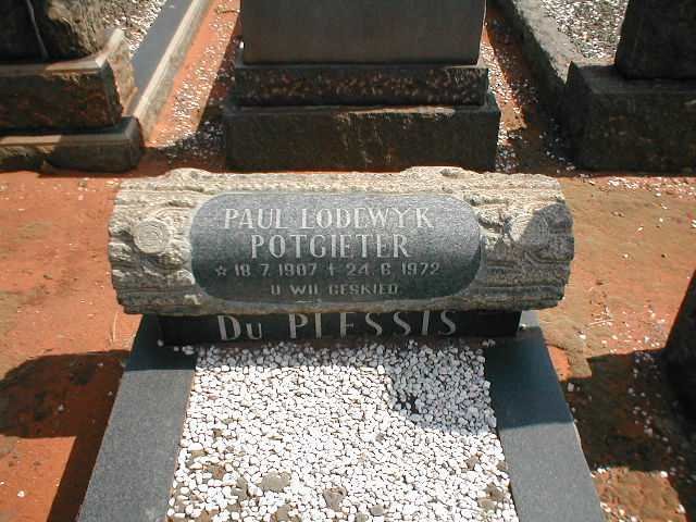 PLESSIS Paul Lodewyk Potgieter, du 1907-1972