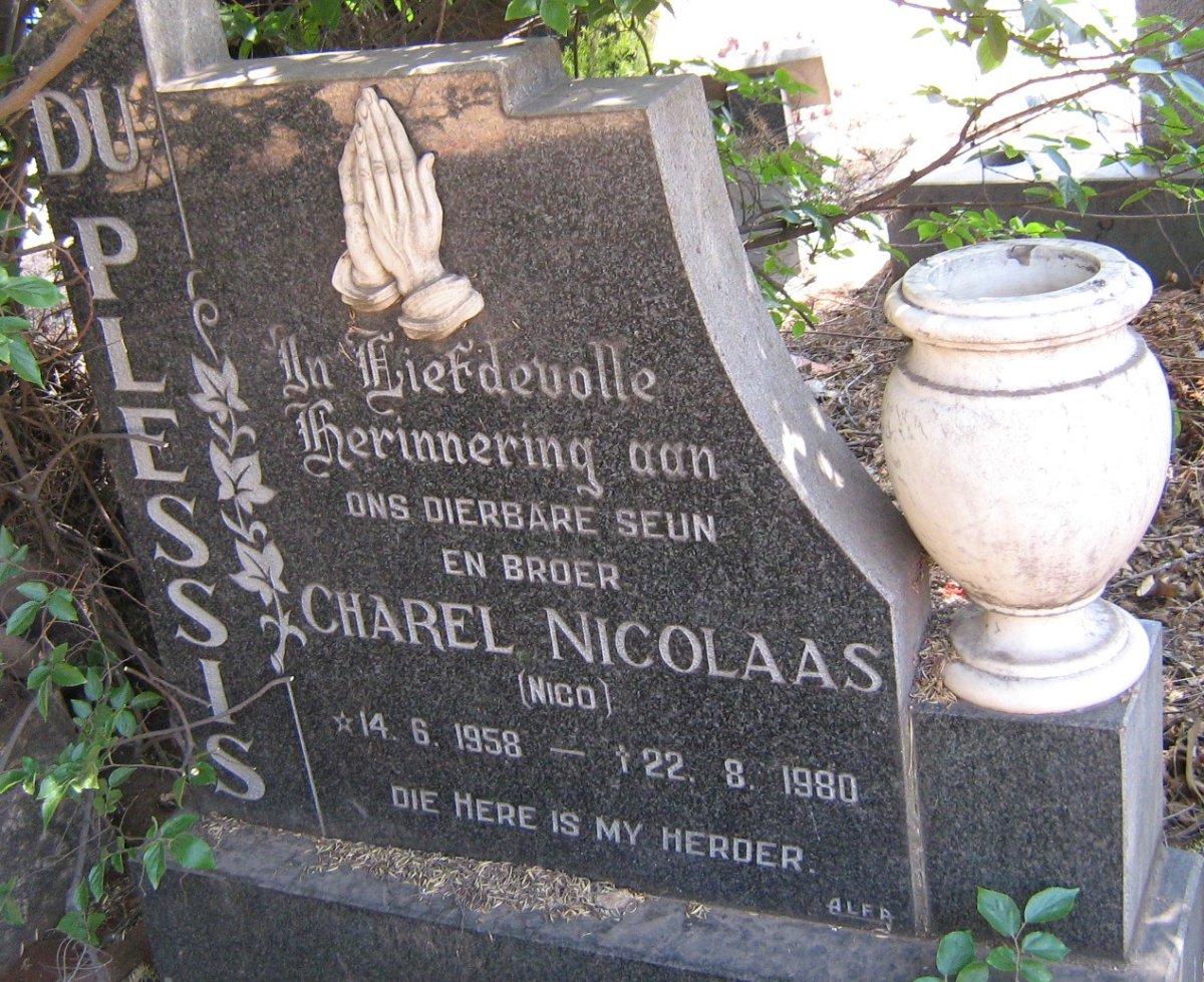 PLESSIS Charel Nicolaas, du 1958-1980