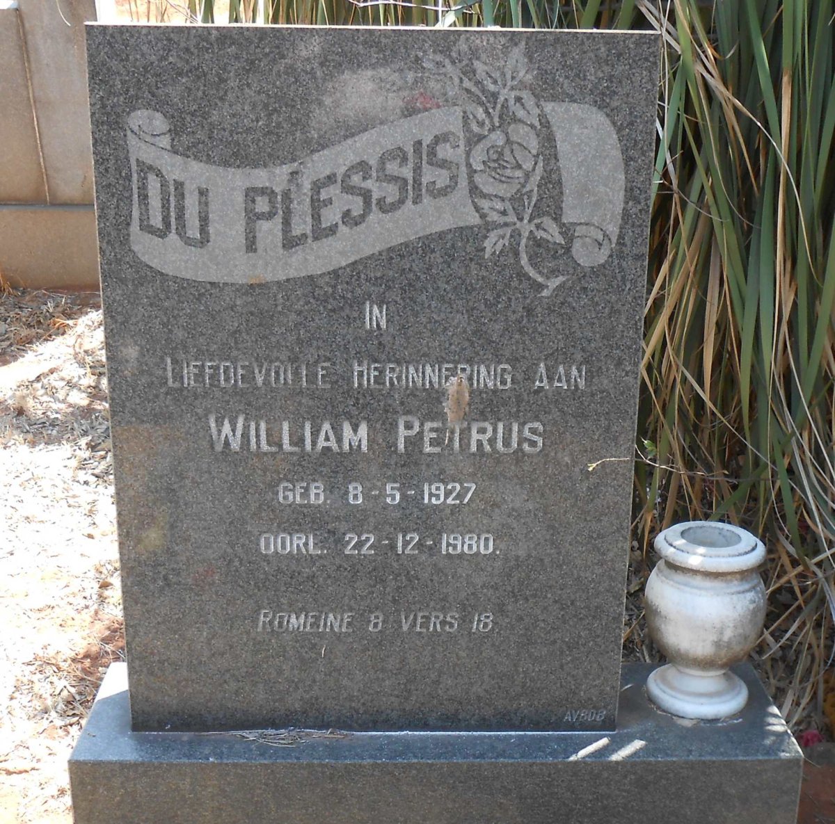 PLESSIS William Petrus, du 1927-1980