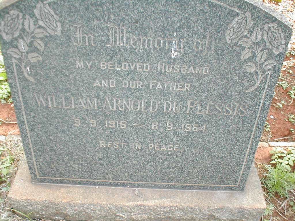 PLESSIS William Arnold, du 1915-1964