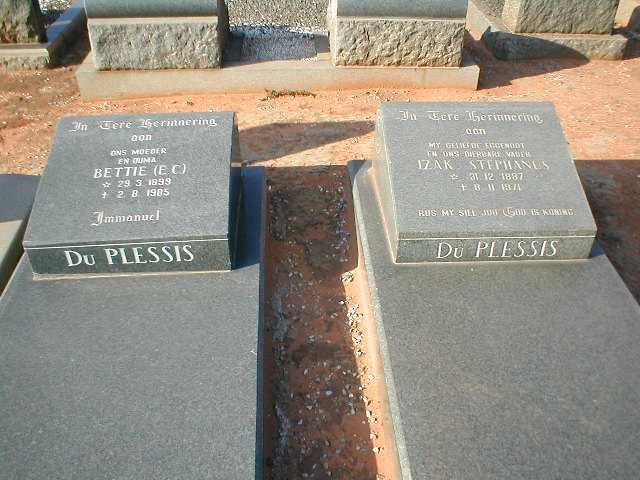 PLESSIS Izak Stephanus, du 1887-1971 &amp; E.C. 1899-1985