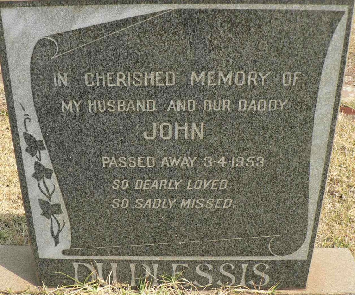 PLESSIS John, du -1953