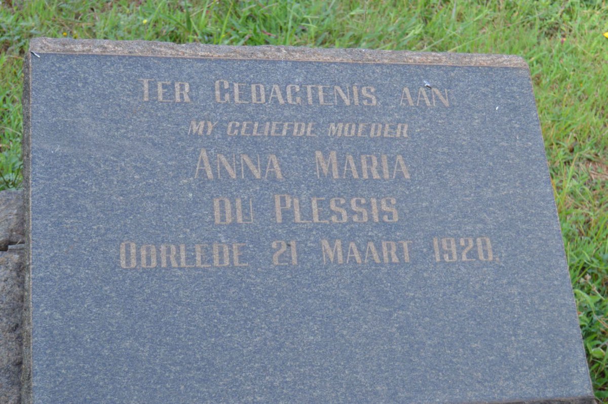 PLESSIS Anna Maria, du -1920
