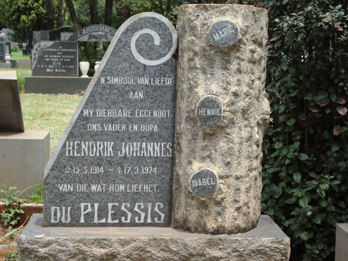 PLESSIS Hendrik Johannes, du 1914-1974