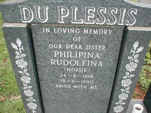 PLESSIS Philipina Rudolfina, du 1918-1990