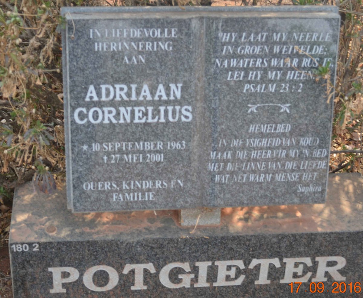 POTGIETER Adriaan Cornelius 1963-2001