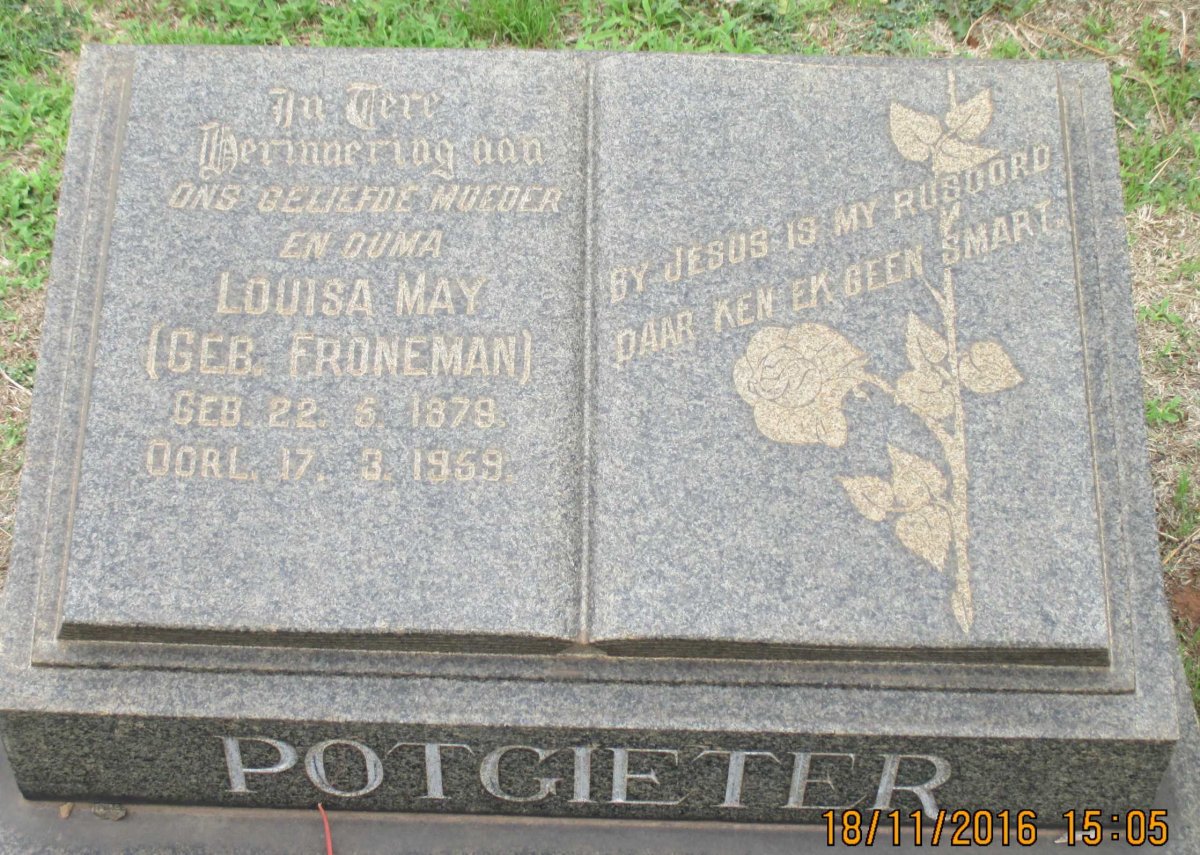 POTGIETER Louisa May nee FRONEMAN 1879-1959
