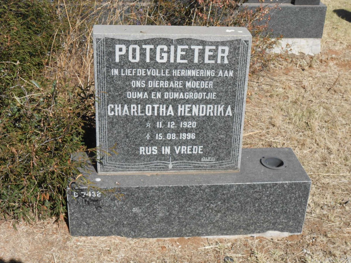 POTGIETER Charlotha Hendrika 1920-1996