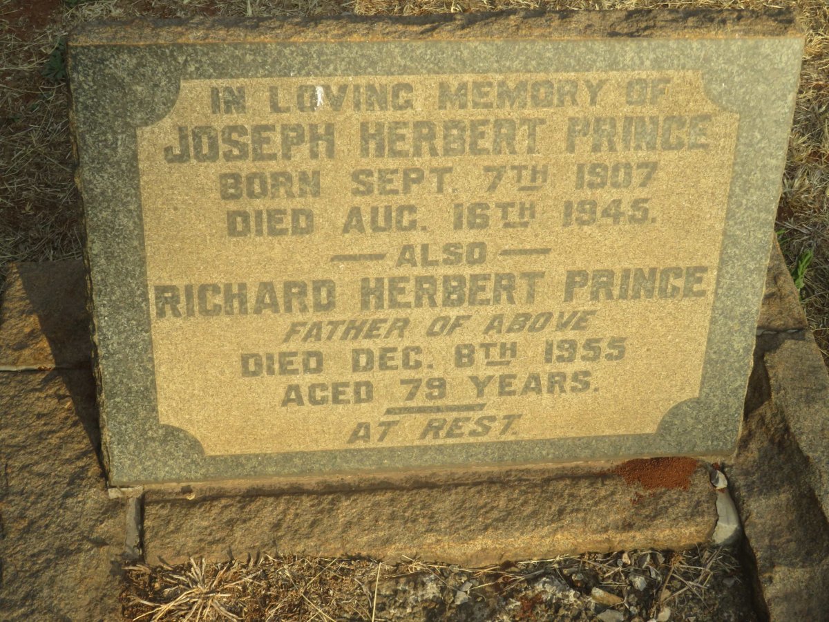 PRINCE Richard Herbert -1955 :: PRINCE Joseph Herbert 1907-1945