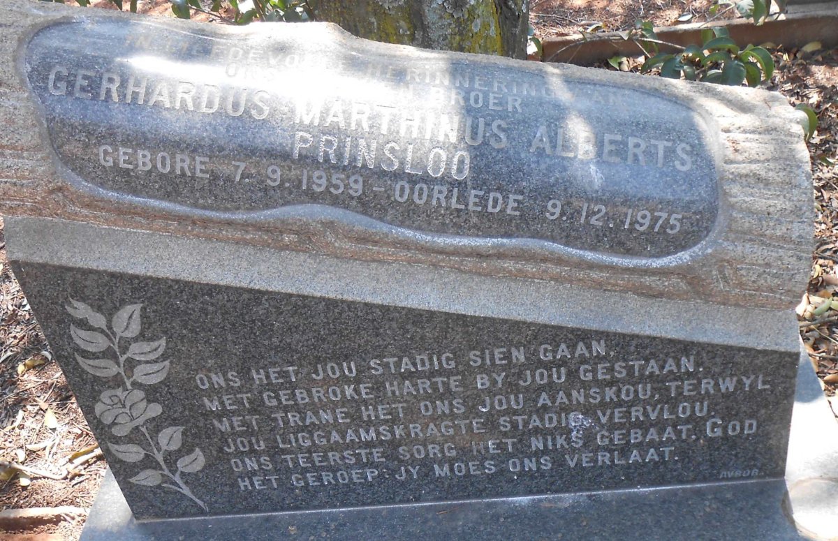 PRINSLOO Gerhardus Marthinus Alberts 1959-1975