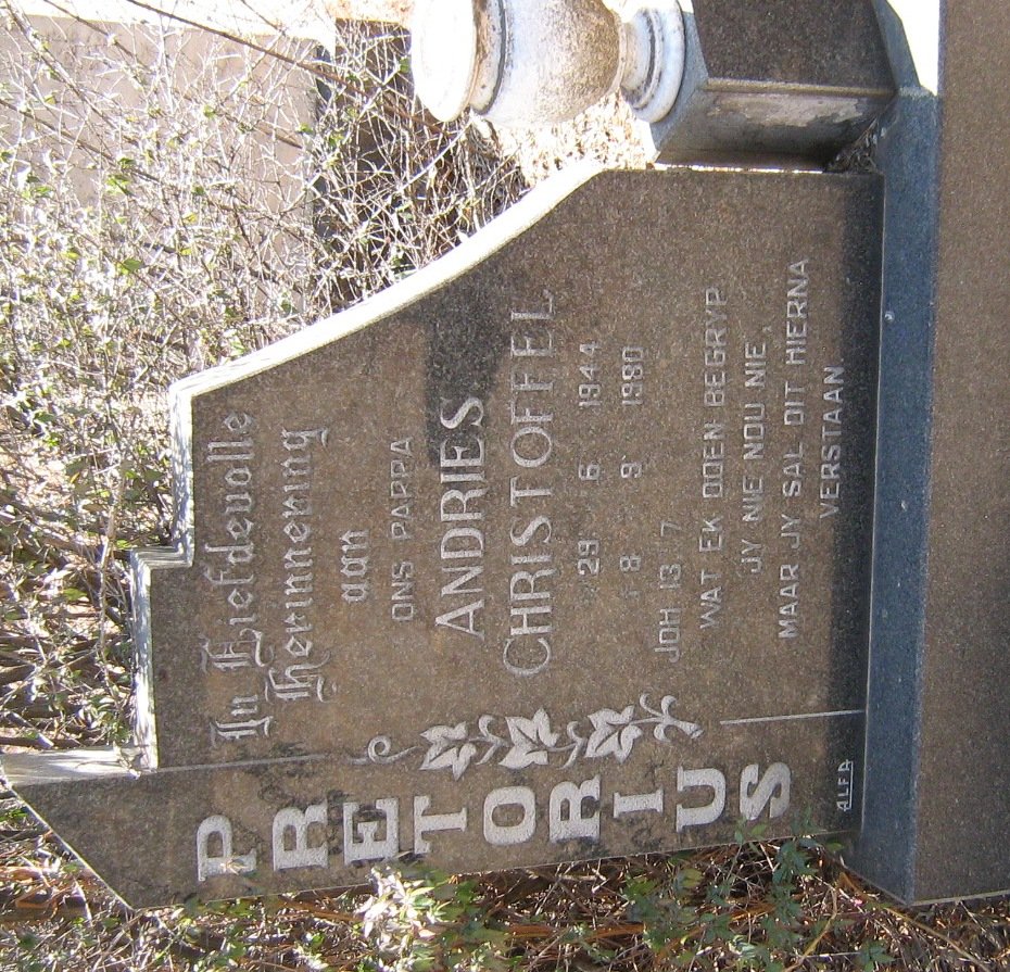 PRETORIUS Andries Christoffel 1944-1980