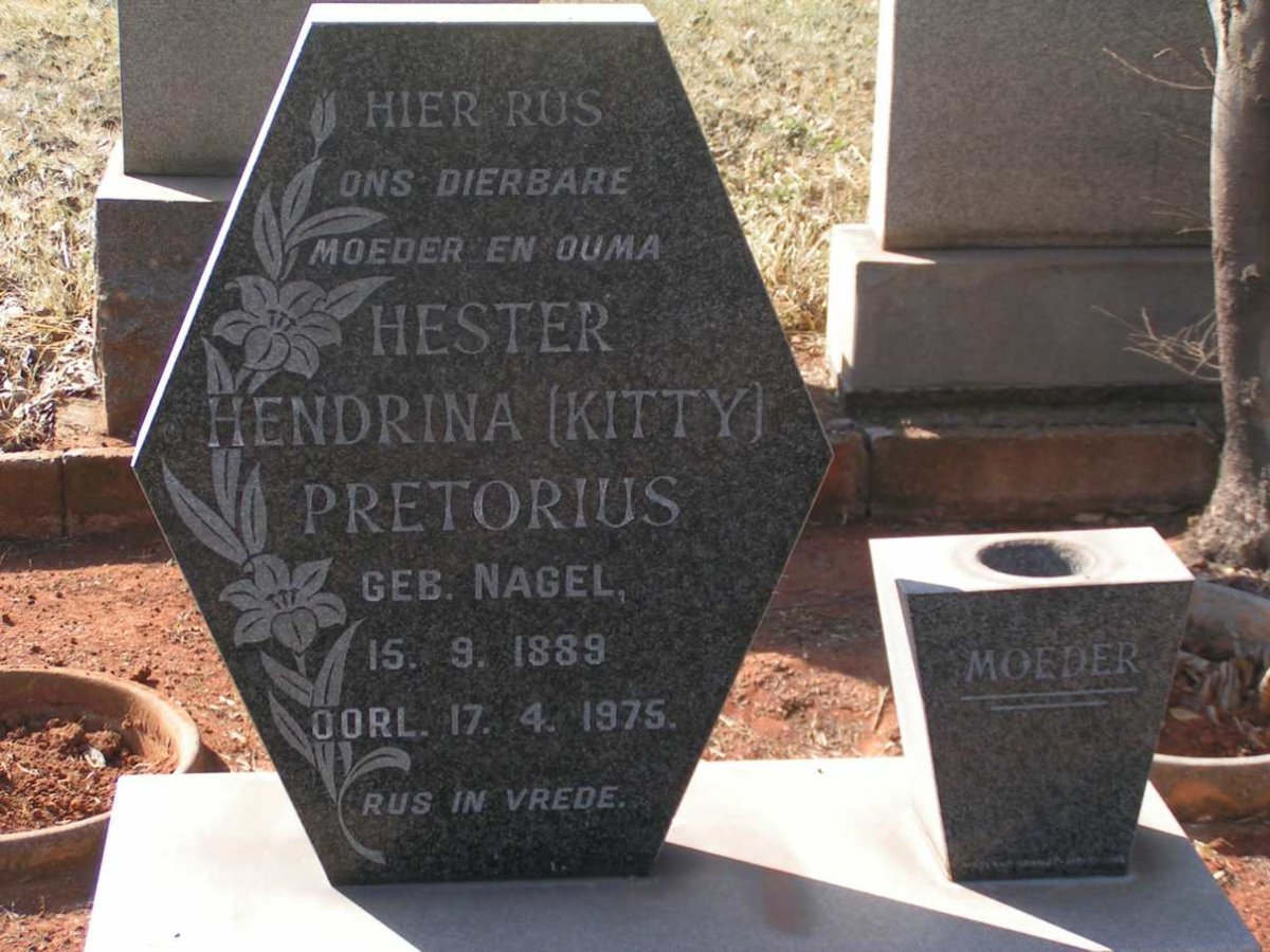 PRETORIUS Hester Hendrina nee NAGEL 1889-1975