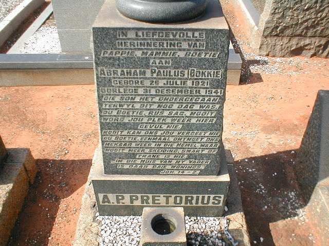 PRETORIUS Abraham Paulus 1921-1941