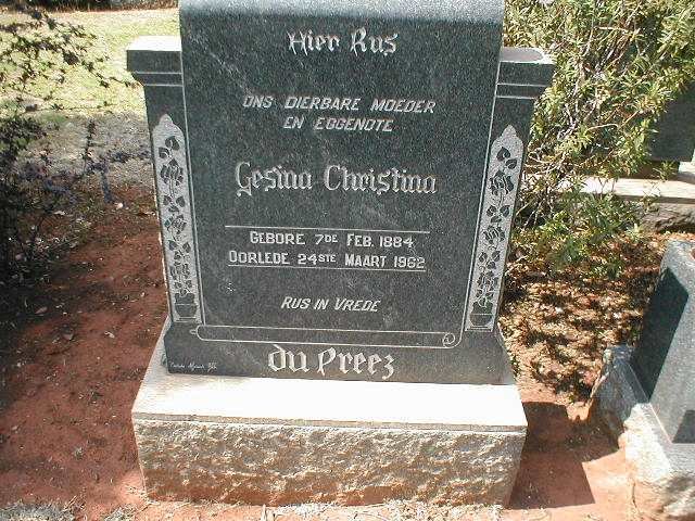 PREEZ Gesina Christina, du 1884-1962