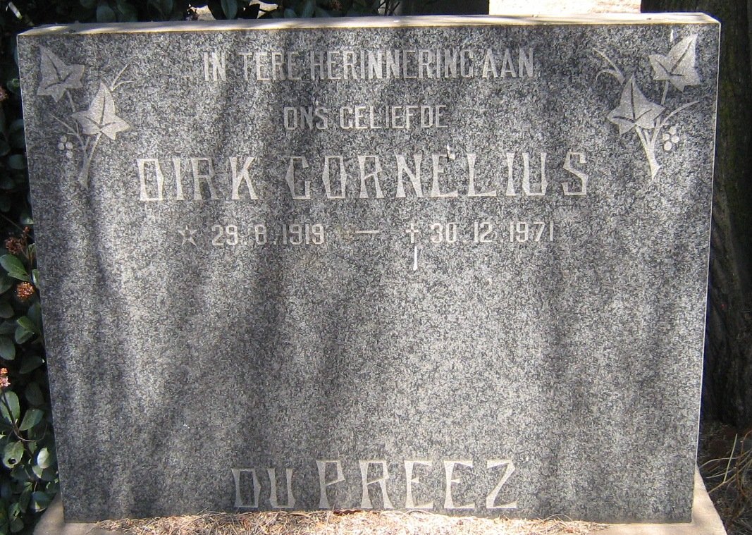 PREEZ Dirk Cornelius, du 1919-1971