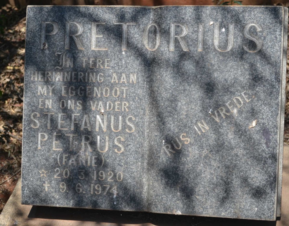 PRETORIUS Stefanus Petrus 1920-1974