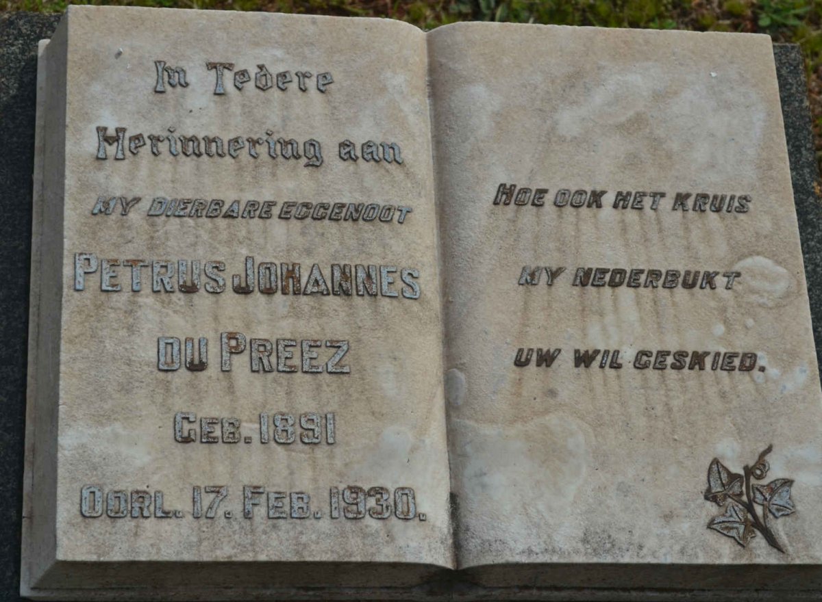 PREEZ Petrus Johannes, du 1891-1930