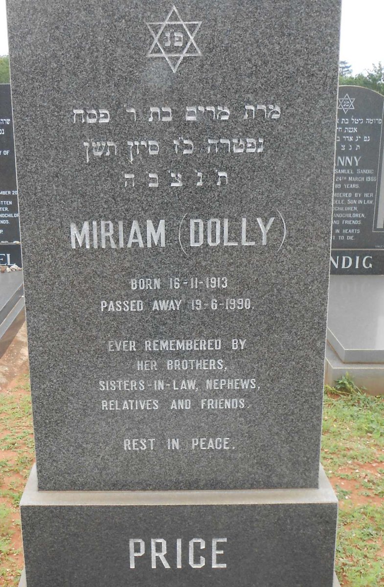 PRICE Miriam 1913-1990