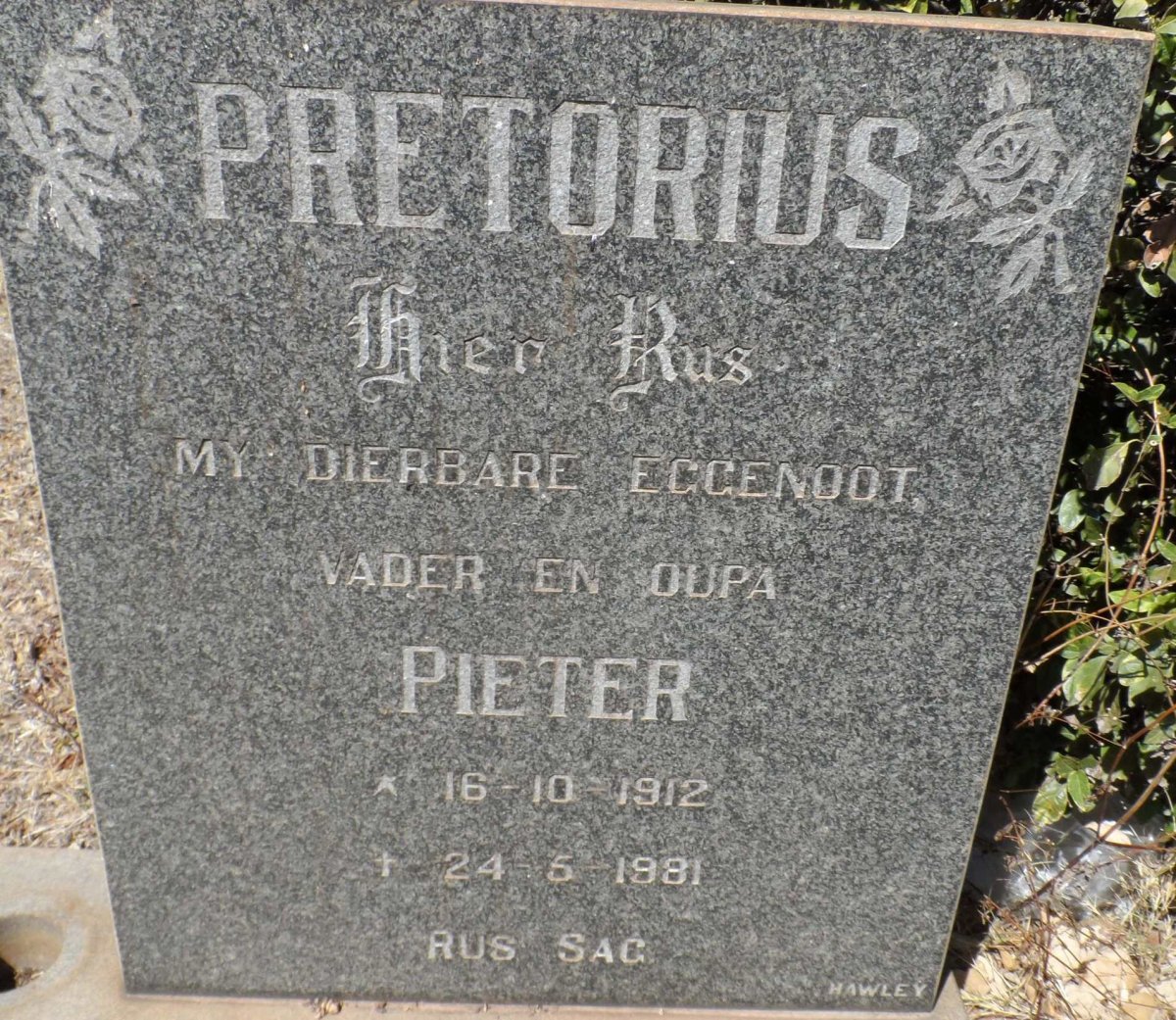 PRETORIUS Pieter 1912-1981