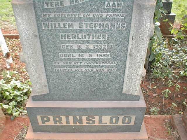 PRINSLOO Willem Stephanus Herlüther 1932-1958