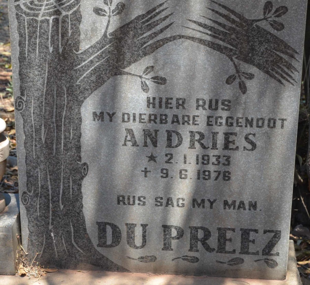 PREEZ Andries, du 1933-1976