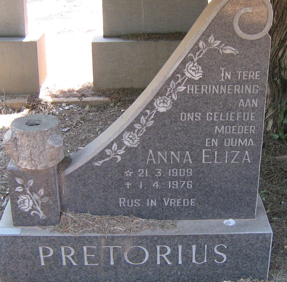 PRETORIUS Anna Eliza 1909-1976
