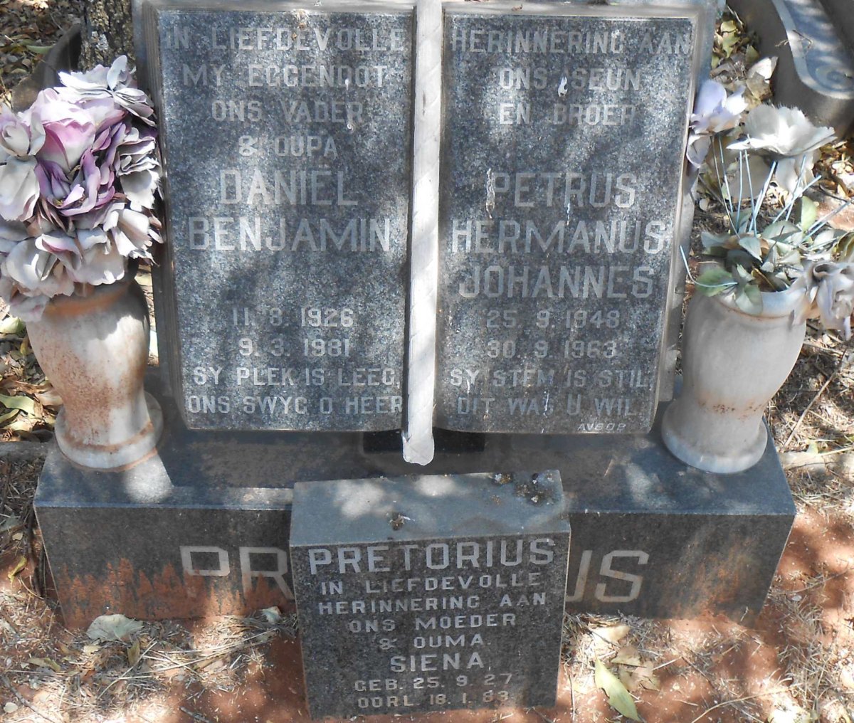 PRETORIUS Daniël Benjamin 1926-1981 &amp; Siena 1927-1983 :: PRETORIUS Petrus Hermanus Johannes 1948-1963