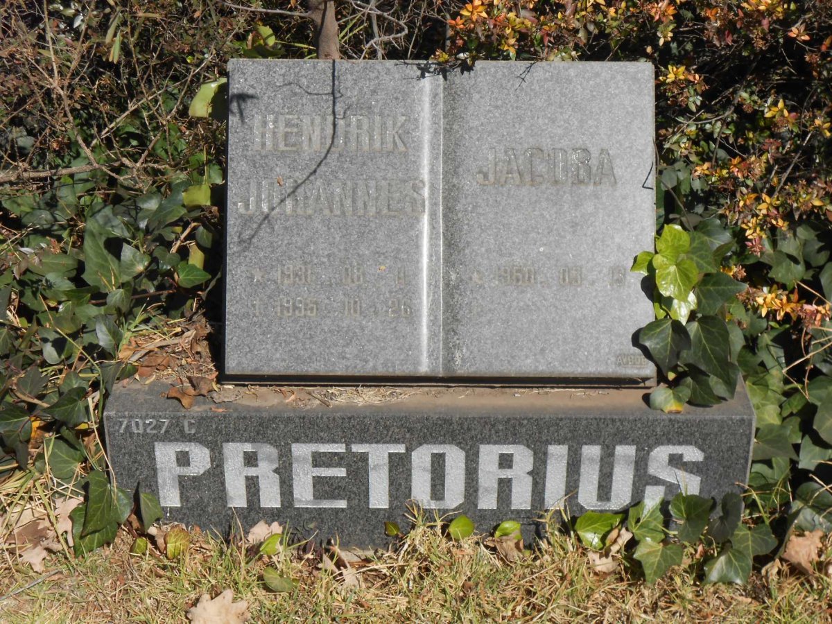 PRETORIUS Hendrik Johannes 1931-1995 :: PRETORIUS Jacoba 1960-