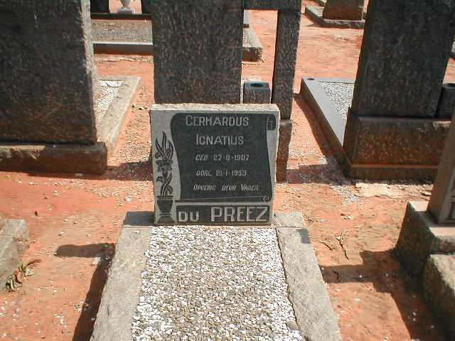 PREEZ Gerhardus Ignatius, du 1907-1953