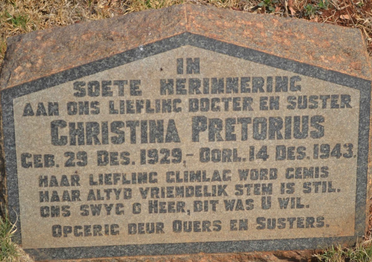 PRETORIUS Christina 1929-1943