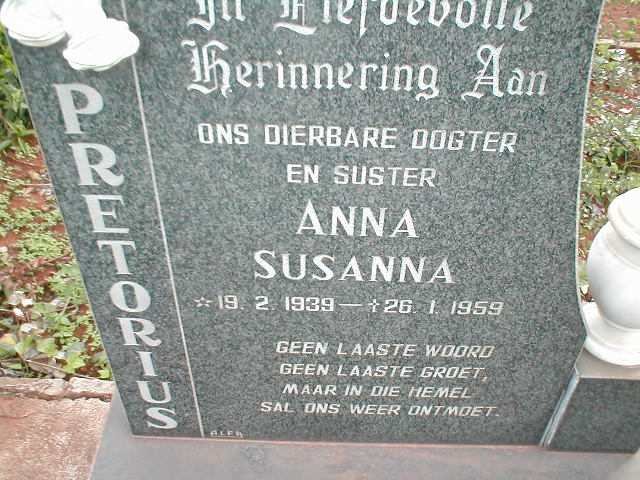 PRETORIUS Anna Susanna 1939-1959